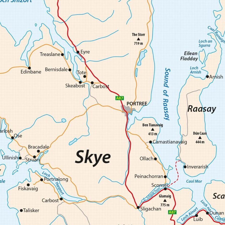 Skye sziget térkép